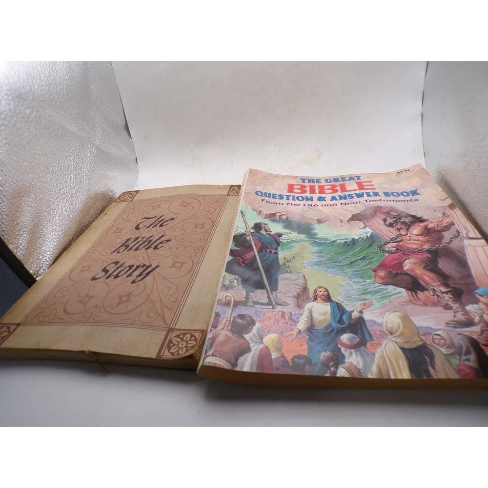 Vintage The Bible Story & The Great Bible Question & Answer Book Set Softcover